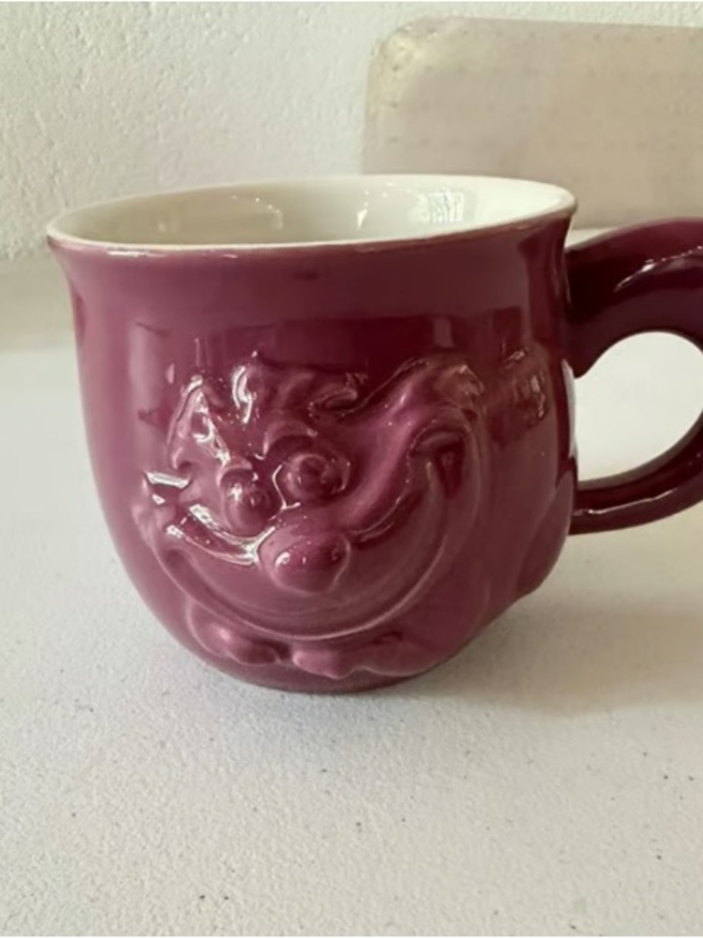 Plum Embossed Face Ceramic Mug - Home Dining